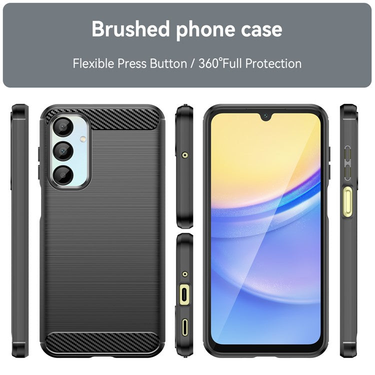 For Samsung Galaxy A16 5G / A16 4G Case Carbon Fiber Texture TPU Brushed Phone Cove
