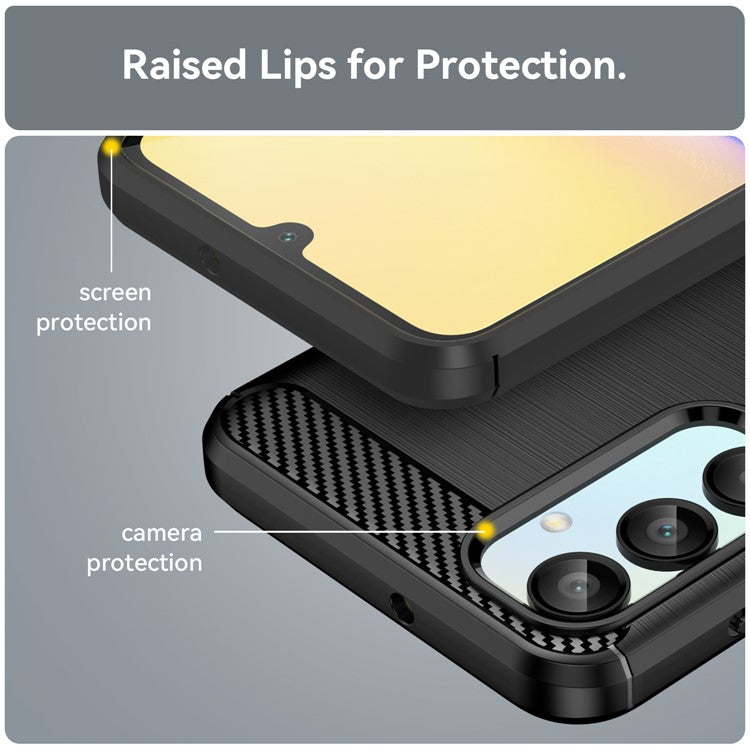 For Samsung Galaxy A16 5G / A16 4G Case Carbon Fiber Texture TPU Brushed Phone Cove