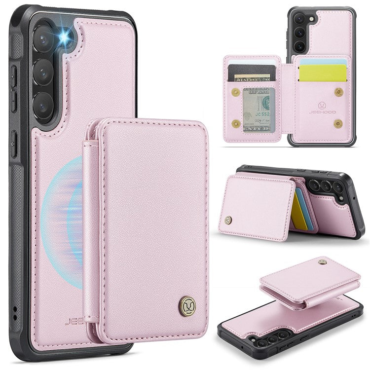 JEEHOOD J05 For Samsung Galaxy S23 Case Leather Mobile Cover with Detachable Magnetic Card Bag