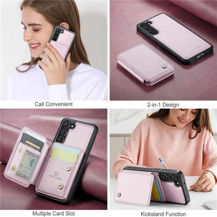 JEEHOOD J05 For Samsung Galaxy S23 Case Leather Mobile Cover with Detachable Magnetic Card Bag