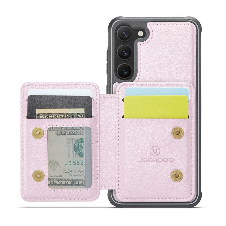 JEEHOOD J05 For Samsung Galaxy S23 Case Leather Mobile Cover with Detachable Magnetic Card Bag