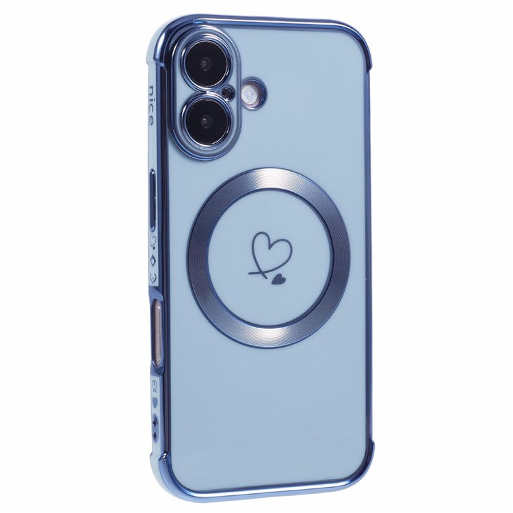 För iPhone 16 Plus-fodral Kompatibel med MagSafe Elektropläterad TPU-telefonskal
