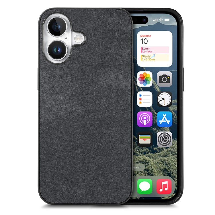 För iPhone 16 Plus Fodral Retro Läder + TPU Stötsäkert skyddande telefonfodral