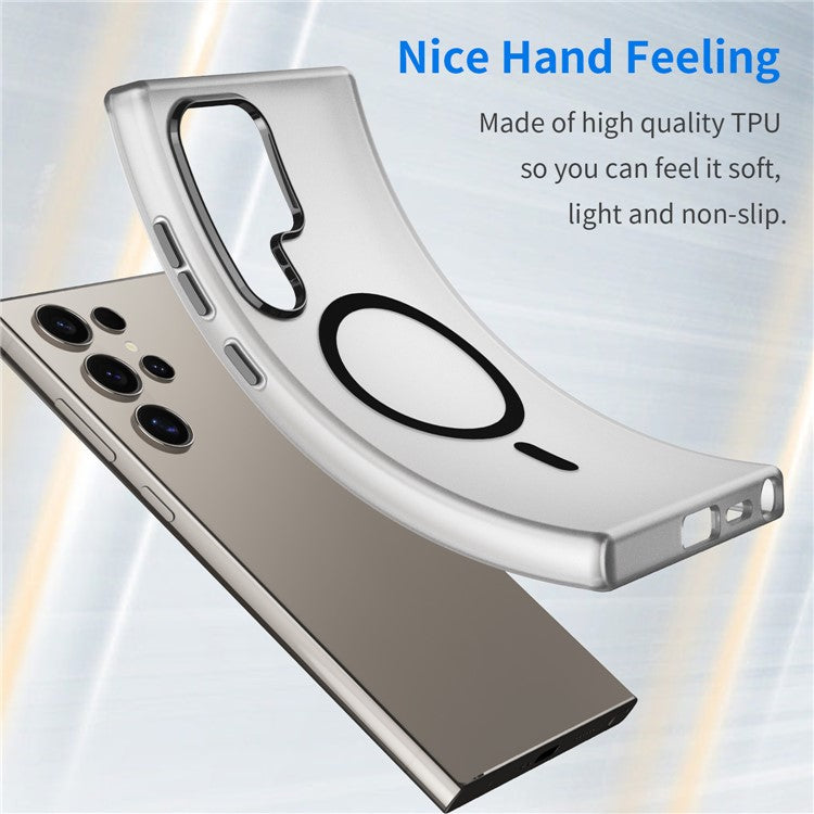 For Samsung Galaxy S23 Ultra Case Compatible with MagSafe TPU + PC Slim Matte Translucent Phone Cover