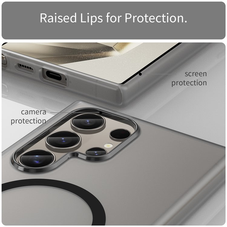 For Samsung Galaxy S23 Ultra Case Compatible with MagSafe TPU + PC Slim Matte Translucent Phone Cover