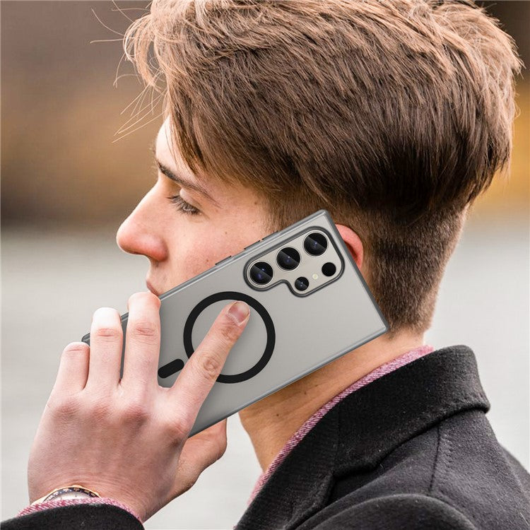 For Samsung Galaxy S23 Ultra Case Compatible with MagSafe TPU + PC Slim Matte Translucent Phone Cover
