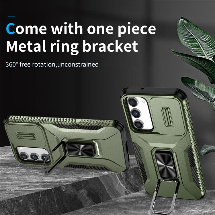 For Samsung Galaxy S23+ Case Camshield Kickstand TPU+PC Anti-Slip Phone Cover