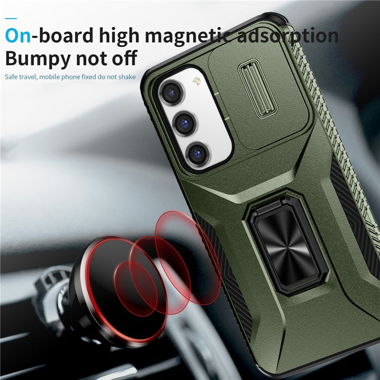 For Samsung Galaxy S23+ Case Camshield Kickstand TPU+PC Anti-Slip Phone Cover