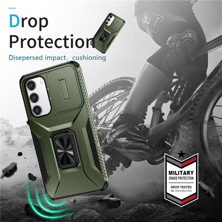 For Samsung Galaxy S23+ Case Camshield Kickstand TPU+PC Anti-Slip Phone Cover