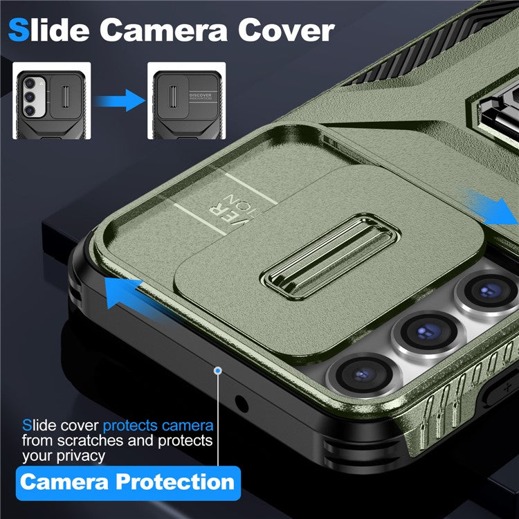 For Samsung Galaxy S23+ Case Camshield Kickstand TPU+PC Anti-Slip Phone Cover