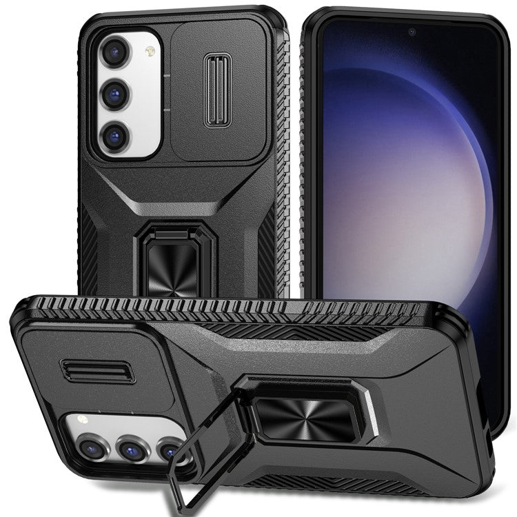 For Samsung Galaxy S23+ Case Camshield Kickstand TPU+PC Anti-Slip Phone Cover