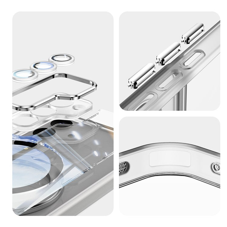 For Samsung Galaxy S23+ Case Rotatable Magnetic Kickstand TPU+PC Phone Cover with Lens Film