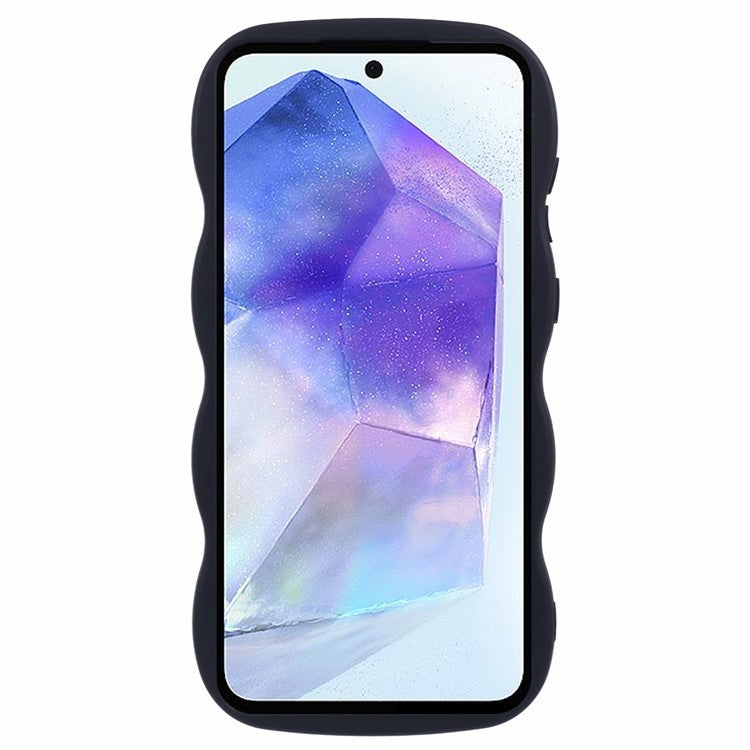 WANLONFENG XL Series for Samsung Galaxy A35 5G Case Wave Edge TPU Cover with Tempered Glass Film