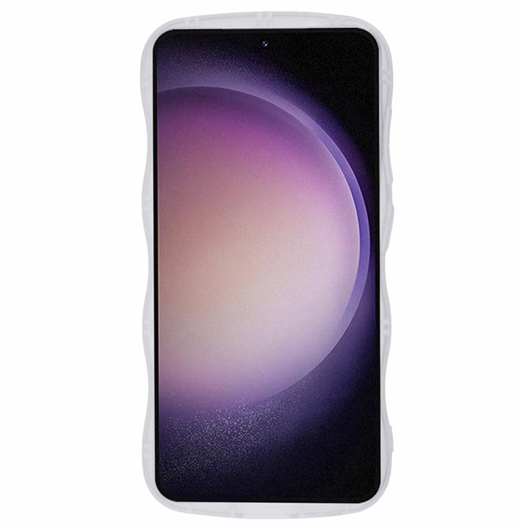 WANLONFENG JWT Series for Samsung Galaxy S23+ TPU Case Epoxy Phone Cover Wavy Edge with Tempered Glass