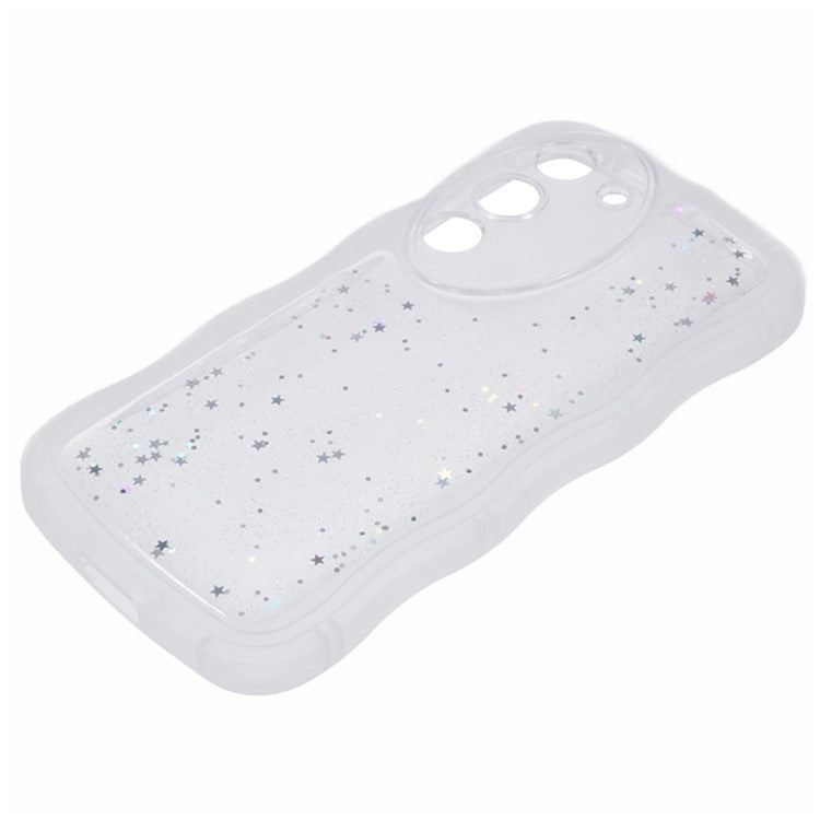 WANLONFENG JWT Series for Samsung Galaxy S23+ TPU Case Epoxy Phone Cover Wavy Edge with Tempered Glass