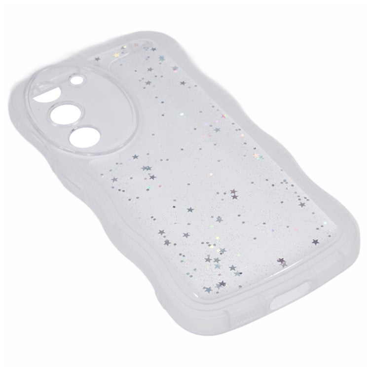 WANLONFENG JWT Series for Samsung Galaxy S23+ TPU Case Epoxy Phone Cover Wavy Edge with Tempered Glass