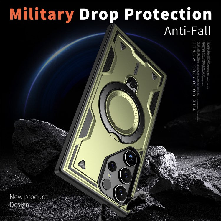 For Samsung Galaxy S23 Ultra / S22 Ultra 5G Case Compatible with MagSafe Military Protection PC+TPU Kickstand Phone Cover