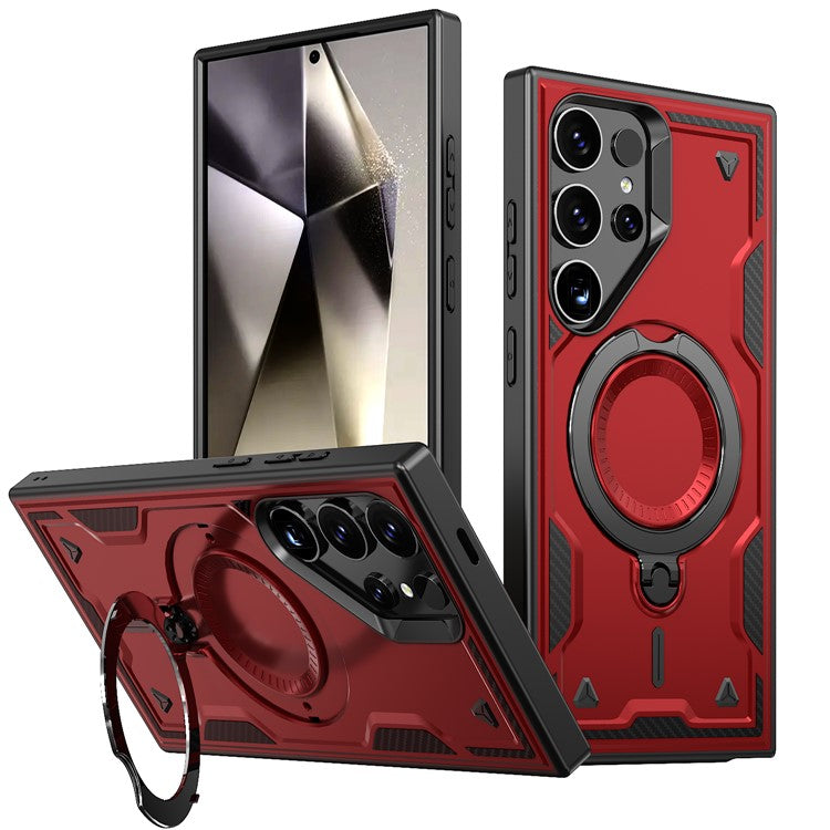 For Samsung Galaxy S23 Ultra / S22 Ultra 5G Case Compatible with MagSafe Military Protection PC+TPU Kickstand Phone Cover