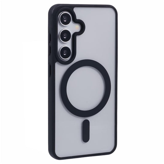 För Samsung Galaxy S24+ Fodral Kompatibel med MagSafe Stötsäker PC+TPU genomskinligt telefonskal