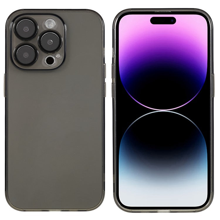 För iPhone 14 Pro Anti-Drop Mjuk TPU telefonfodral Ultratunnt repskyddande telefonbaksida med härdat glas kameralinsfilm