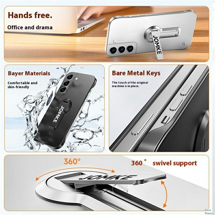 For Samsung Galaxy S23+ Case Hard PC Frameless Baking Paint Kickstand Phone Cover