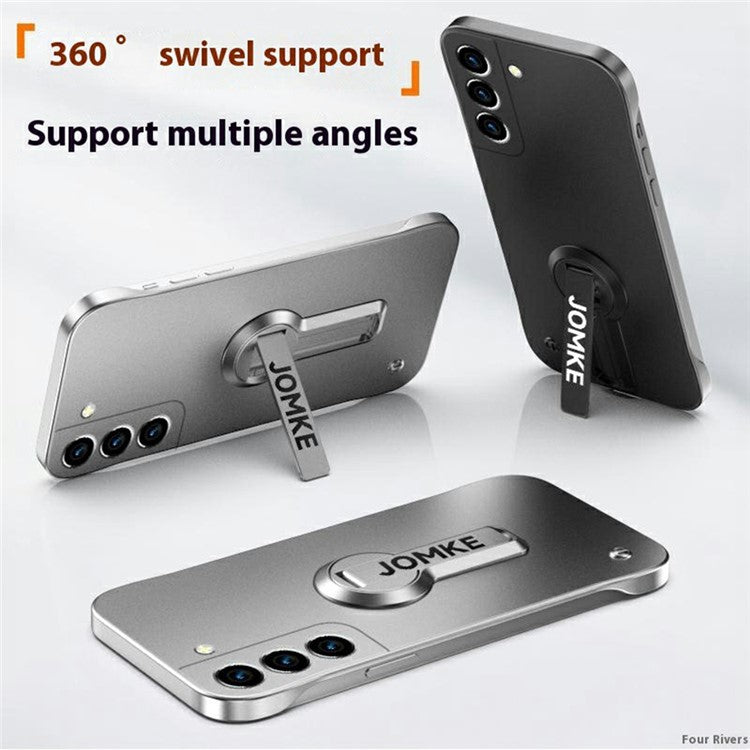 For Samsung Galaxy S23+ Case Hard PC Frameless Baking Paint Kickstand Phone Cover
