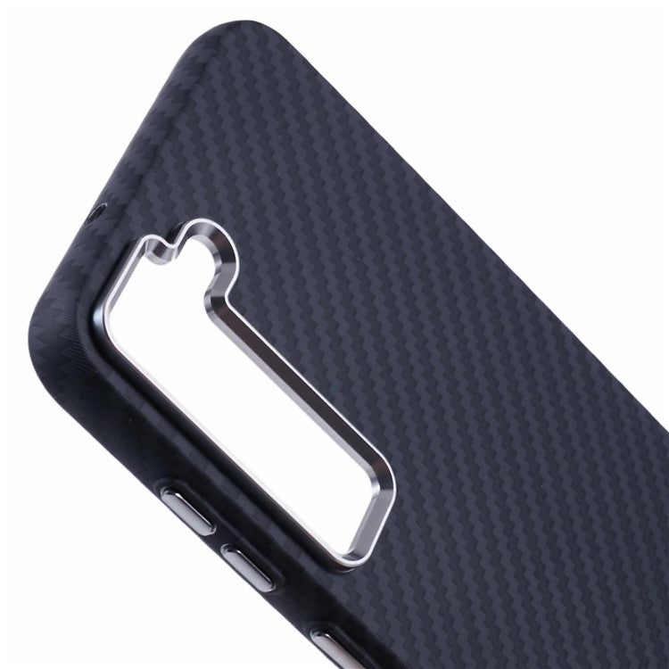 For Samsung Galaxy S23 Case Compatible with MagSafe Carbon Fiber Texture Water-Transfer PC Phone Cover