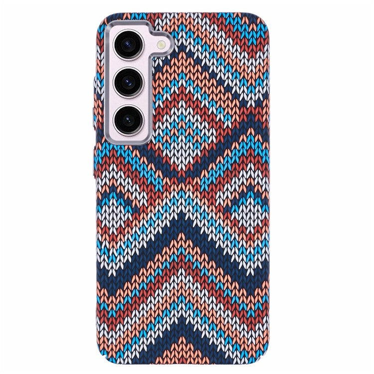 For Samsung Galaxy S23 Case Compatible with MagSafe Carbon Fiber Texture Water-Transfer PC Phone Cover