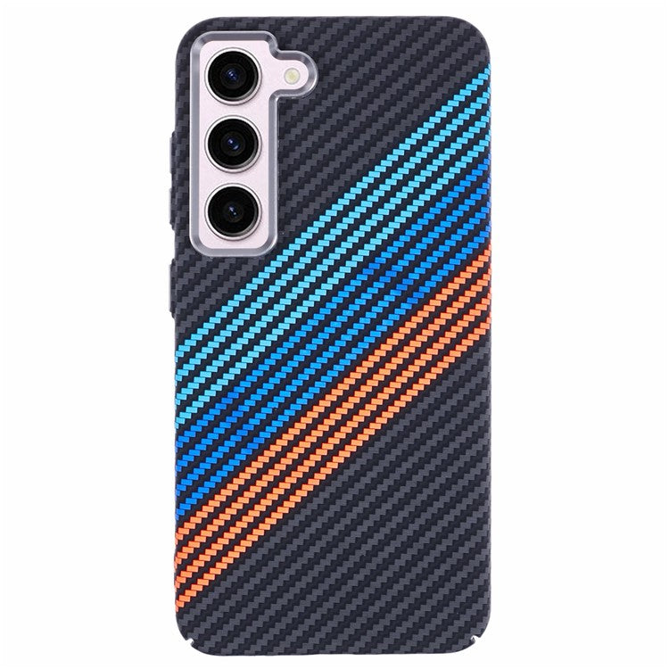 For Samsung Galaxy S23 Case Compatible with MagSafe Carbon Fiber Texture Water-Transfer PC Phone Cover