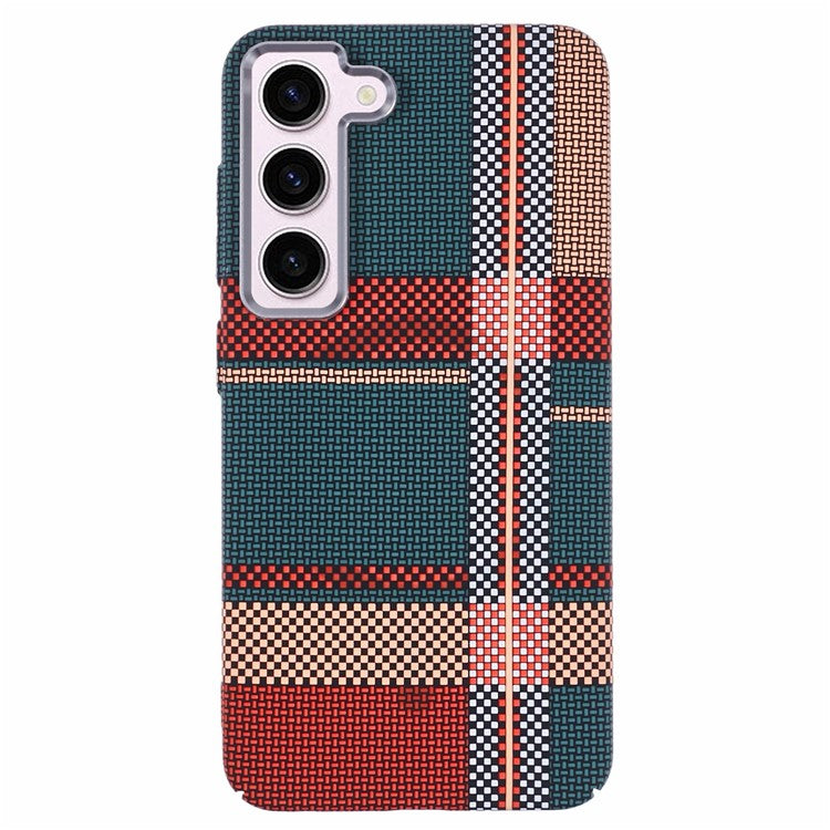 For Samsung Galaxy S23 Case Compatible with MagSafe Carbon Fiber Texture Water-Transfer PC Phone Cover