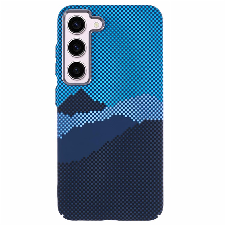 For Samsung Galaxy S23 Case Compatible with MagSafe Carbon Fiber Texture Water-Transfer PC Phone Cover