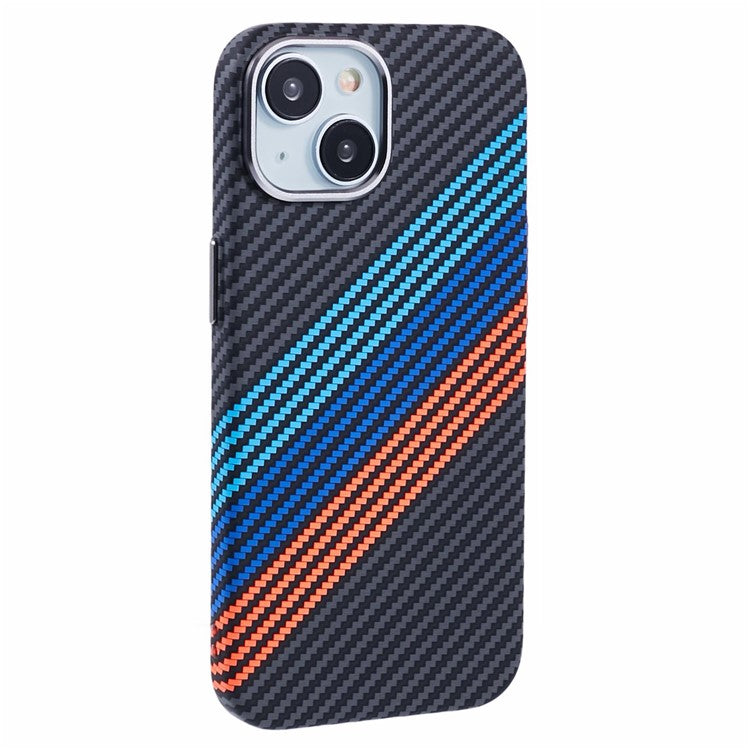 For iPhone 13 Case Compatible with MagSafe Carbon Fiber Texture Water-Transfer PC Phone Cove