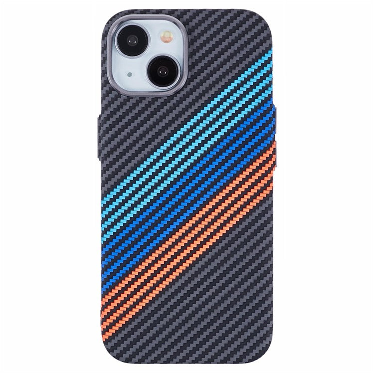 For iPhone 13 Case Compatible with MagSafe Carbon Fiber Texture Water-Transfer PC Phone Cove