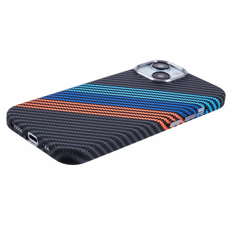 For iPhone 13 Case Compatible with MagSafe Carbon Fiber Texture Water-Transfer PC Phone Cove