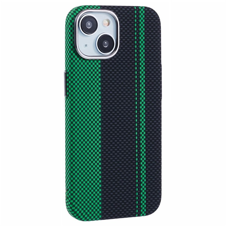 For iPhone 13 Case Compatible with MagSafe Carbon Fiber Texture Water-Transfer PC Phone Cove