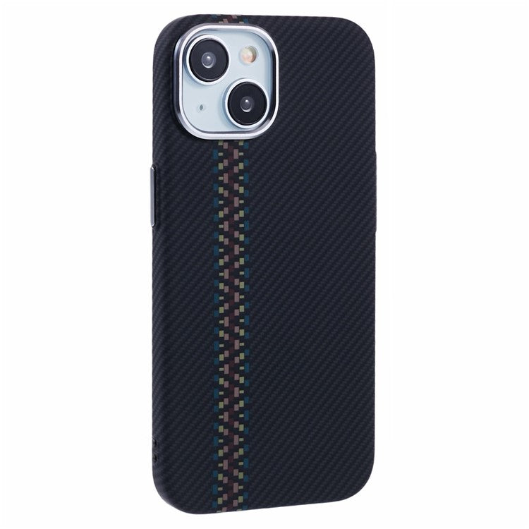 For iPhone 13 Case Compatible with MagSafe Carbon Fiber Texture Water-Transfer PC Phone Cove