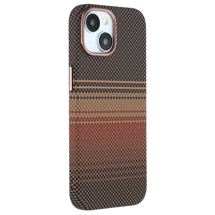 For iPhone 13 Case Compatible with MagSafe Carbon Fiber Texture Water-Transfer PC Phone Cove