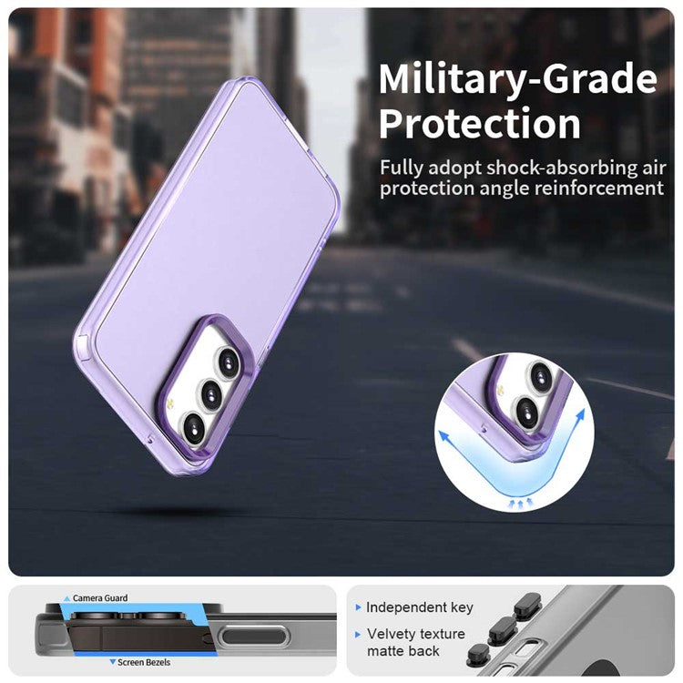 For Samsung Galaxy S23+ Case PC+TPU+PET Matte Anti-Drop Phone Back Cover