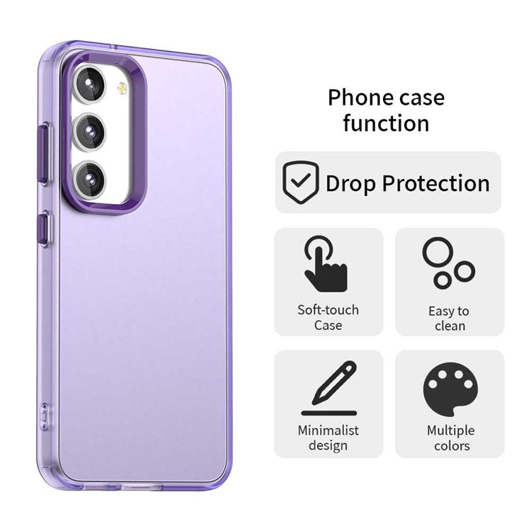 For Samsung Galaxy S23+ Case PC+TPU+PET Matte Anti-Drop Phone Back Cover