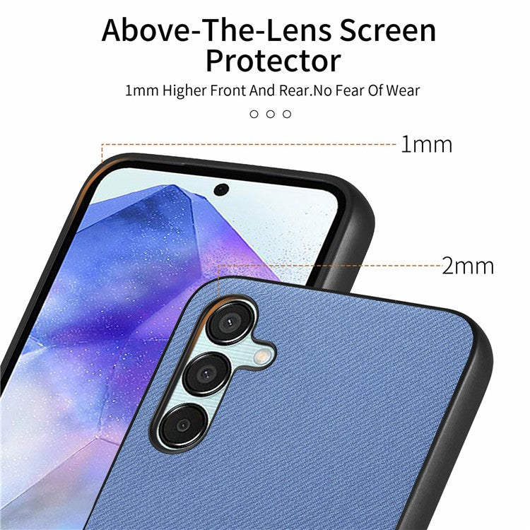 For Samsung Galaxy A25 5G (Global) (161.0 x 76.5 x 8.3mm) Case Cloth Texture Leather+PC+TPU Anti-Drop Phone Cover