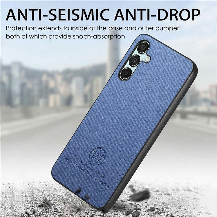 For Samsung Galaxy A25 5G (Global) (161.0 x 76.5 x 8.3mm) Case Cloth Texture Leather+PC+TPU Anti-Drop Phone Cover