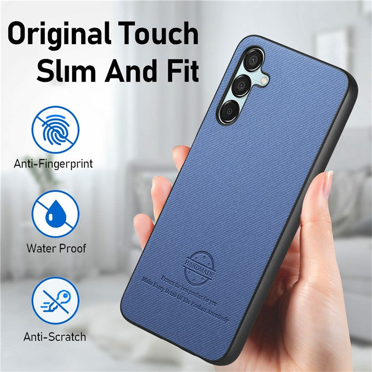 For Samsung Galaxy A25 5G (Global) (161.0 x 76.5 x 8.3mm) Case Cloth Texture Leather+PC+TPU Anti-Drop Phone Cover