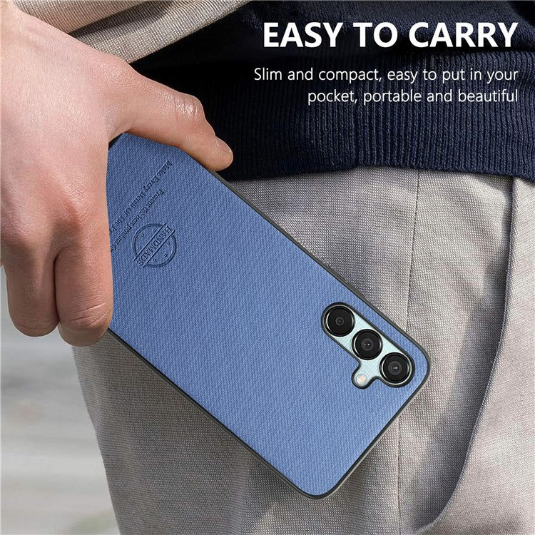 For Samsung Galaxy A25 5G (Global) (161.0 x 76.5 x 8.3mm) Case Cloth Texture Leather+PC+TPU Anti-Drop Phone Cover