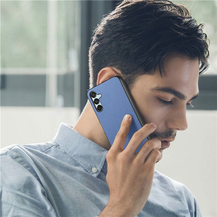 For Samsung Galaxy A25 5G (Global) (161.0 x 76.5 x 8.3mm) Case Cloth Texture Leather+PC+TPU Anti-Drop Phone Cover