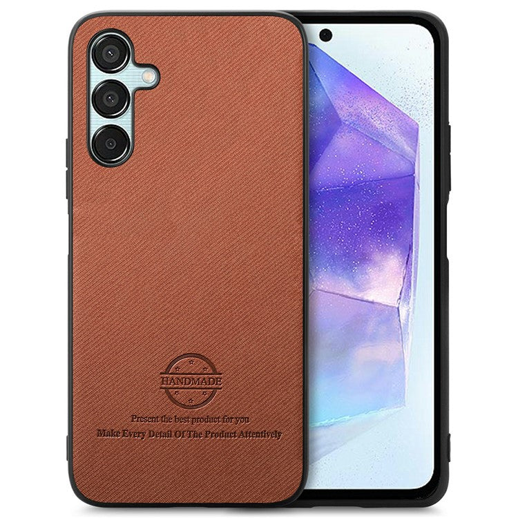 For Samsung Galaxy A25 5G (Global) (161.0 x 76.5 x 8.3mm) Case Cloth Texture Leather+PC+TPU Anti-Drop Phone Cover