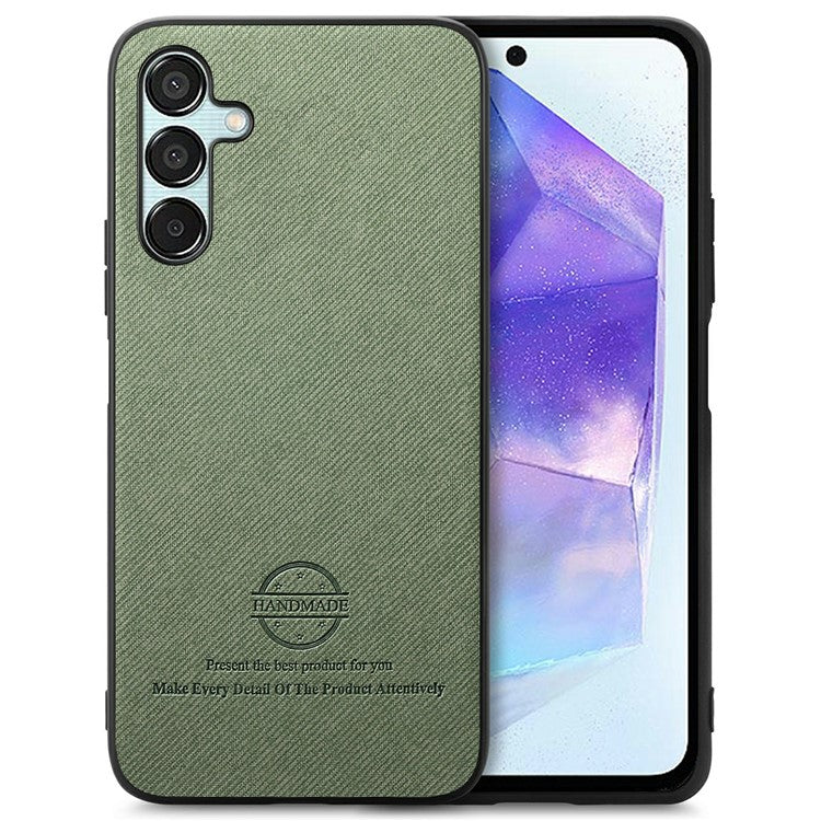 For Samsung Galaxy A25 5G (Global) (161.0 x 76.5 x 8.3mm) Case Cloth Texture Leather+PC+TPU Anti-Drop Phone Cover