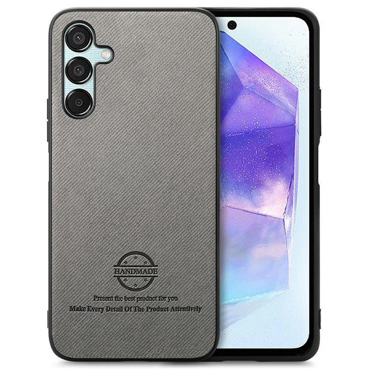 For Samsung Galaxy A25 5G (Global) (161.0 x 76.5 x 8.3mm) Case Cloth Texture Leather+PC+TPU Anti-Drop Phone Cover