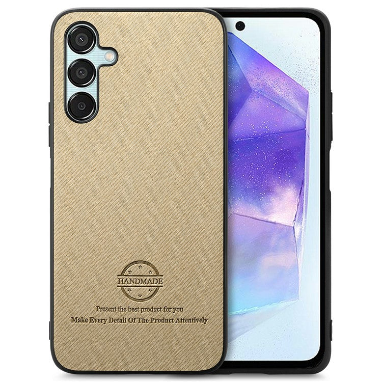 For Samsung Galaxy A25 5G (Global) (161.0 x 76.5 x 8.3mm) Case Cloth Texture Leather+PC+TPU Anti-Drop Phone Cover