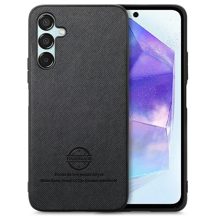 For Samsung Galaxy A25 5G (Global) (161.0 x 76.5 x 8.3mm) Case Cloth Texture Leather+PC+TPU Anti-Drop Phone Cover