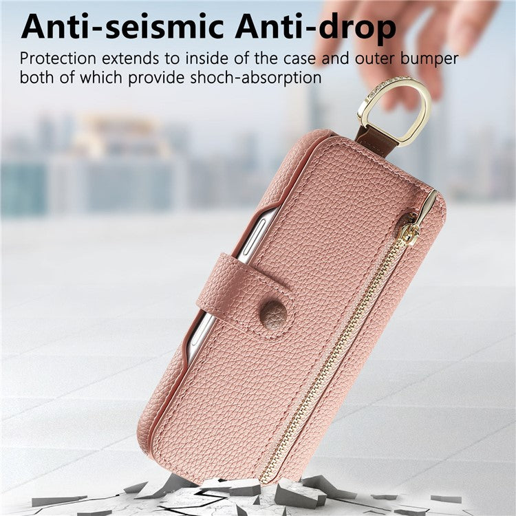 For Samsung Galaxy S23+ Case RFID Blocking Zipper Wallet PU Leather Mobile Cover